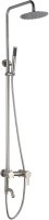 Смеситель для душа с стационарной стойкой РМС SUS124-009DK излив, верхний душ, ручная лейка  