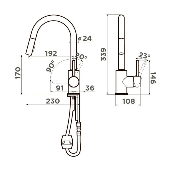 Смеситель для кухни Omoikiri Shinagawa-SB-BN нержавеющая сталь Смеситель для кухни Omoikiri Shinagawa-SB-BN нержавеющая сталь