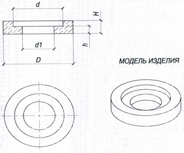 Бетонная Подковерная подушка, малая