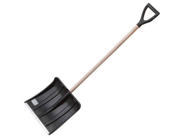 Лопата снеговая пластмассовая 380х365мм с деревянным черенком STARTUL STANDART (ST9062-3)
