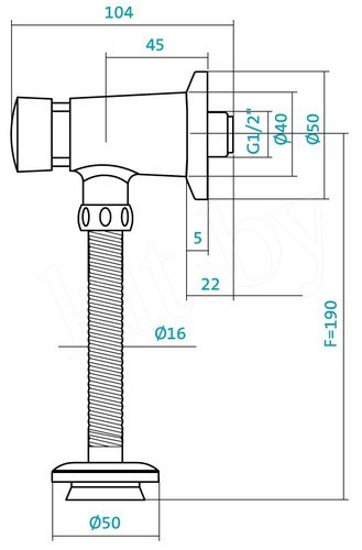 Кран кнопочный для писсуара Santek Кран кнопочный для писсуара Santek