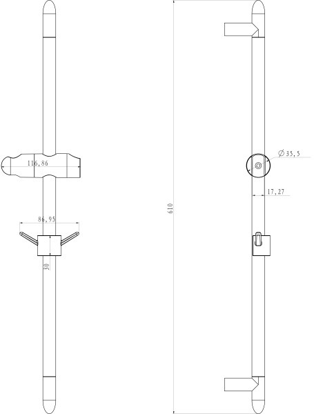 Стойка душевая 685 мм хром LM8063C