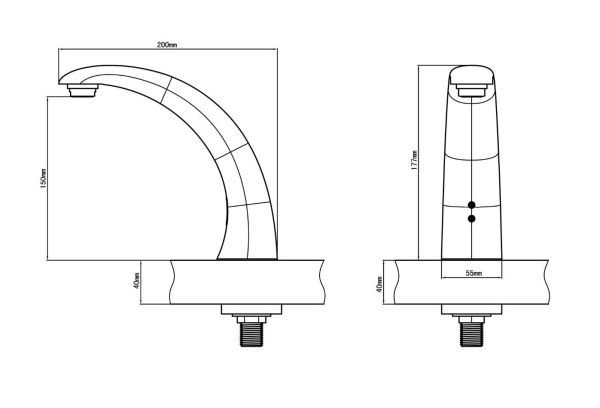 Автоматический сенсорный смеситель Kopfgescheit KR5152CV-DC
