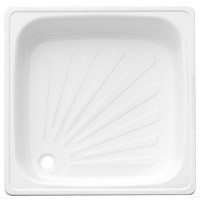 Поддон душевой стальной эмалированный 80х80 квадр рифл б/к Сантэкс (023-0859)