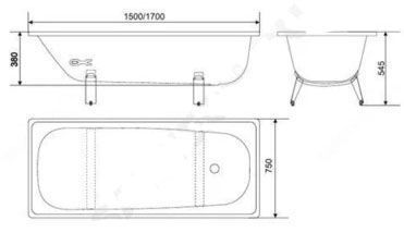 Ванна стальная Classic 150х75 в/к ножки WHITE WAVE (023-0043) Ванна стальная Classic 150х75 в/к ножки WHITE WAVE (023-0043)