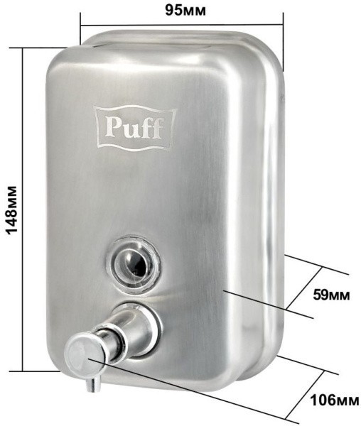 Дозатор для жидкого мыла из нержавеющей стали матовый puff-8605m 500 мл