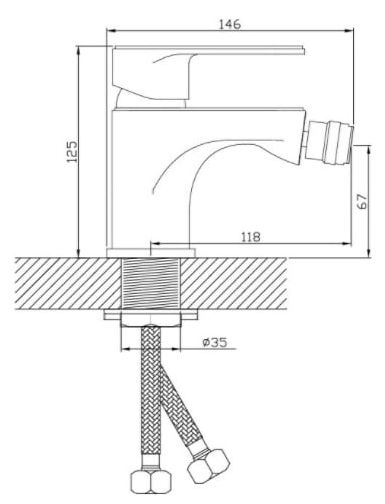 Смеситель гигиенический для биде D87-150117W Смеситель гигиенический для биде D87-150117W