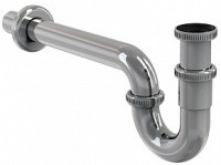 Сифон для умывальника цельнометал. 1 1/4" A432 хром, без выпуска Alcaplast (Alcadrain)