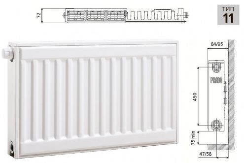 Радиатор PRADO Universal 11x500x1400