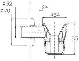 Капельная воронка с разрывом струи ф.32 МСН-517-1
