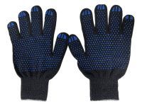 Перчатки х/б с ПВХ Точка, 10класс, черные (мин. риски)