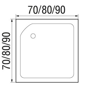 Поддон душевой квадратный WEMOR 70/24 S 700*700*240 мм