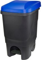 Контейнер для мусора 60л с педалью синяя крышка IDEA