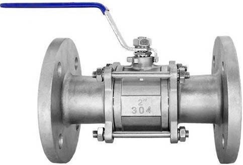 Кран шаровый фланцевый трехсоставной нержавеющий (3РС), AISI 304 DN50 (2"), (CF8), PN16, NK-BF50/4