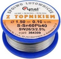 Припой для пайки Sn60Pb40 1,5 мм/100г Cynel 76814