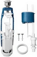 Арматура для бачка унитаза Уклад А77.57.14.3 нижнее подключение, кнопка хром, 2 режима