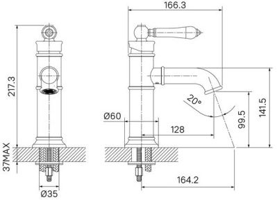 Смеситель для умывальника Oxford Смеситель для умывальника Oxford