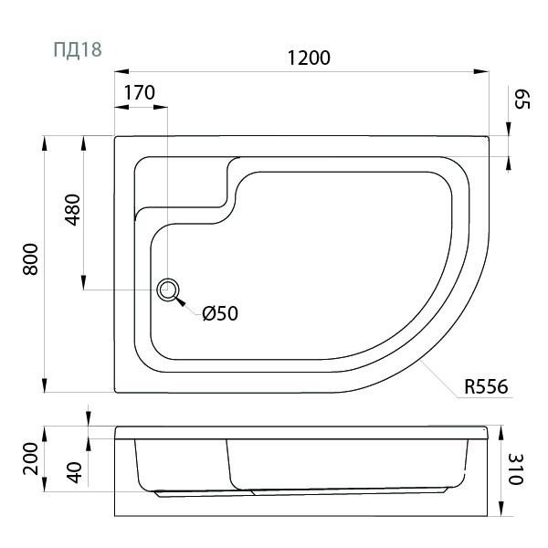 ПД18 Поддон ДК средний 120х80 левый в комплекте (высота поддона 310 мм, глубина 200 мм) ПД18 Поддон ДК средний 120х80 левый в комплекте (высота поддона 310 мм, глубина 200 мм)