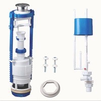 Арматура для бачка унитаза универсальная АС-12.1М, 2х режим\хром, нижнее подключение