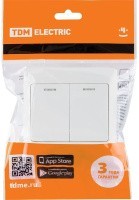 Выключатель 2 клавиши с подсветкой 10А белый Ильмень TDM (SQ1823-004)