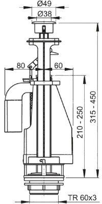 Сливной механизм с двойной кнопкой A08A