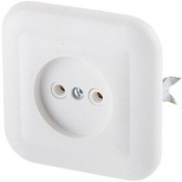 Розетка 1-ая (скрытая, б/з) белая Эконом Юпитер
