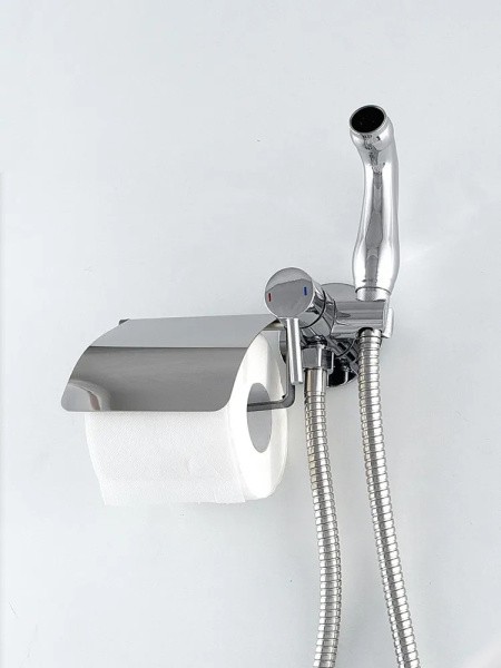 Смеситель с гигиенической лейкой и бумагодержателем встраиваемый Diadonna D47-19018 Смеситель с гигиенической лейкой и бумагодержателем встраиваемый Diadonna D47-19018