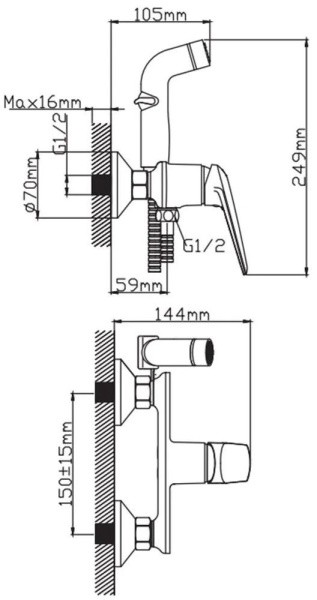 Смеситель с гигиенической лейкой Diadonna D171-20 Смеситель с гигиенической лейкой Diadonna D171-20