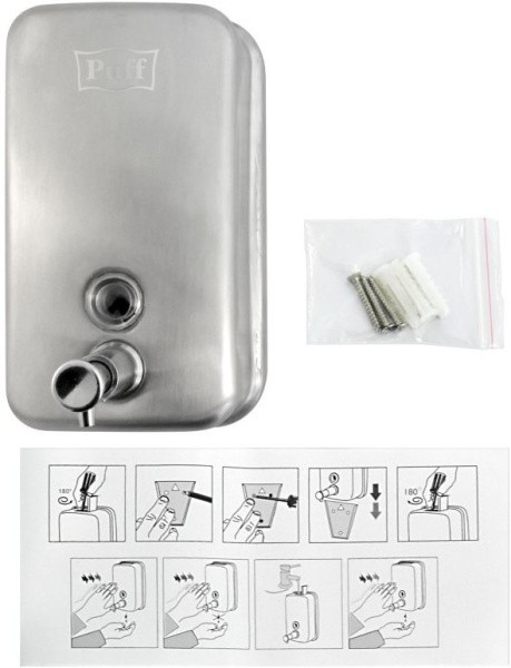 Дозатор для жидкого мыла из нержавеющей стали матовый puff-8605m 500 мл