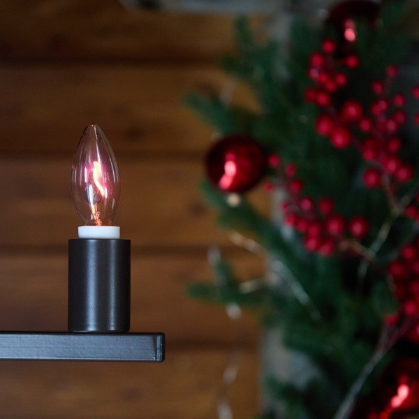 Лампа декоративная с "эффект пламени" форма "свеча"прозрачная Uniel