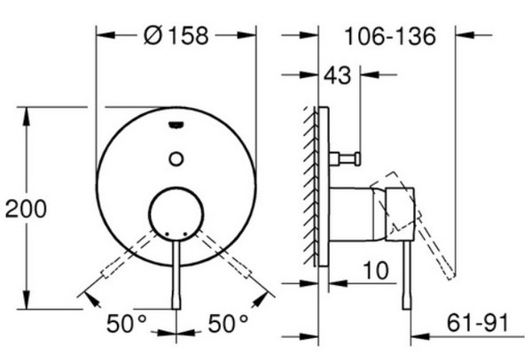 Смеситель однорычажный Essence с переключателем на 2 положения (24058001) Смеситель однорычажный Essence с переключателем на 2 положения (24058001)