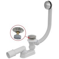 Сифон для ванны click/clack (длина 80 см), металл, Alcaplast