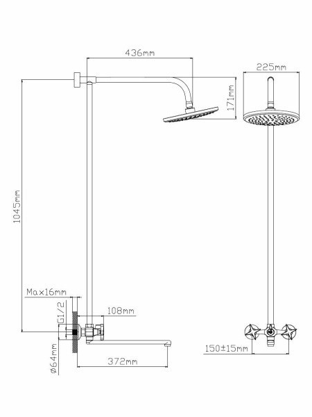 Душевая система 1 функциональная D35-311 Душевая система 1 функциональная D35-311