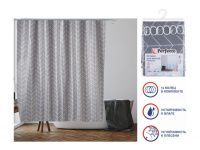 Шторка для ванной, 180x180 см, Harmony, геометрия, серая, PERFECTO LINEA Шторка для ванной, 180x180 см, Harmony, геометрия, серая, PERFECTO LINEA