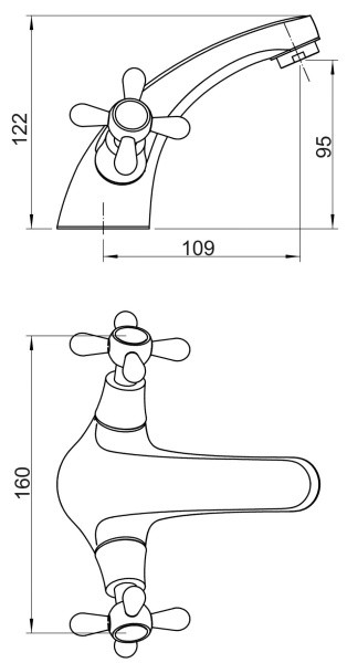 Смеситель для умывальника из латуни РМС-Л2-161Ш