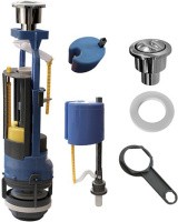 Сливная арматура для унитаза, гальваника кнопка, ниж.подводка, ИнкоЭр