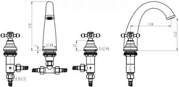 Смеситель для раковины Boheme Medici Presente 317