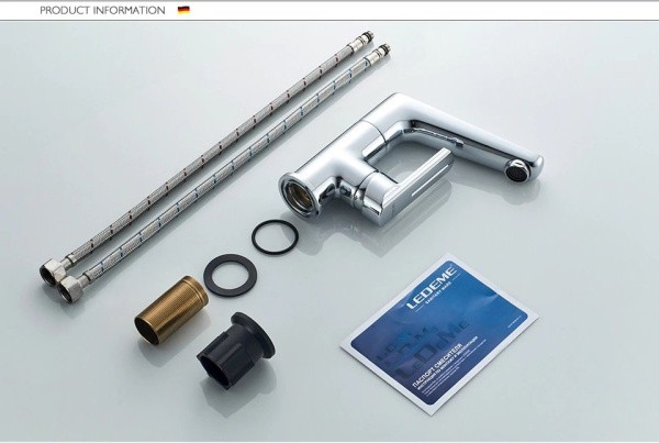 Смеситель для умывальника на гайке (10) Ledeme L1066 Смеситель для умывальника на гайке (10) Ledeme L1066