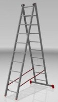 Лестница алюм. 2-х секц 249/443см 2х10 ступ
