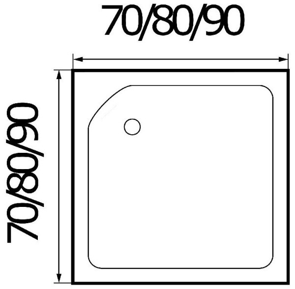 Поддон душевой квадратный 800*800*240 мм WEMOR 80/24 S