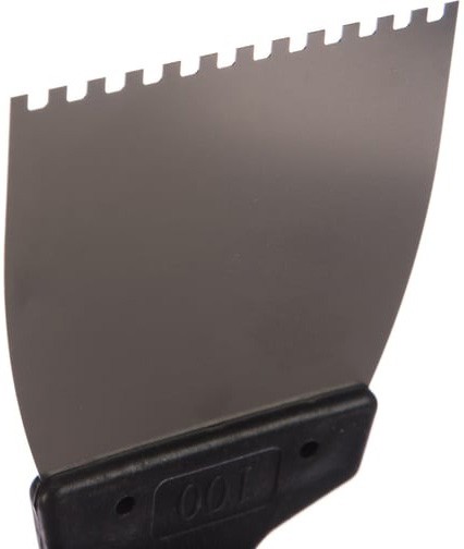 Шпатель из нержавеющей стали 100мм зубья 4х4 мм СИБРТЕХ