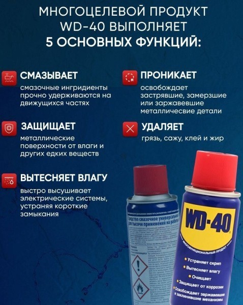 Смазочно-очистительная смесь WD-40 100 мл