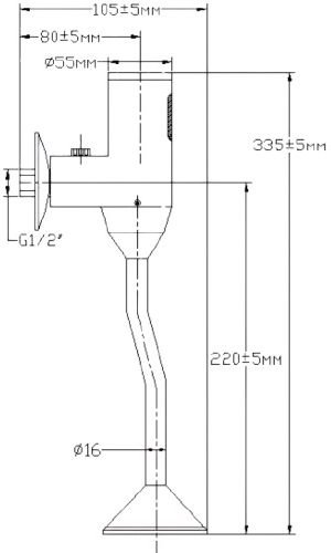 Кран писсуарный ВАРИОН (артикул 6160010/8440890) сенсорный