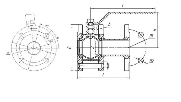 Кран шаровый фланцевый 11с67п LD КШ.Р.Ф.080.016.П/П.02 Ду80, Ру16, полный проход