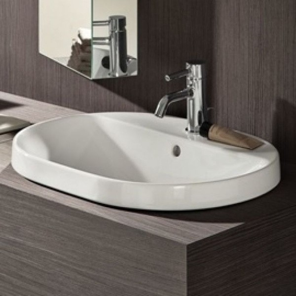 Умывальник VariForm эллиптический. 60х45 см, с полочкой для отверстия, без перелива Умывальник VariForm эллиптический. 60х45 см, с полочкой для отверстия, без перелива