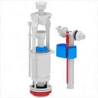 Арматура для бачка унитаза WC6050 1/2" с боковой подводкой, кнопка белая пластик, эконом