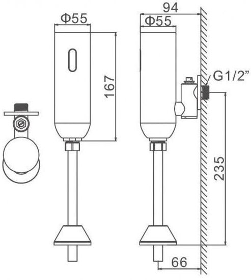 Смывное сенсорное устройство для писсуара LEDEME (80) LH506-1