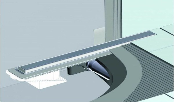 Желоб BERGES водосток напольный С1 Norma 500 нержавеющая сталь, матовый черный, S-сифон D50 боковой