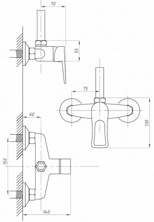 Душевая система ПРОФСАН ПСМ-514-017 ДУШ тип См-ДшОРНТр