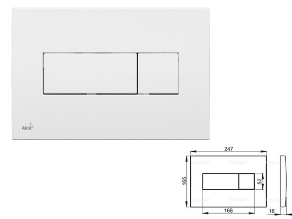 Кнопка управления для систем инсталляций (белая), Alcaplast Кнопка управления для систем инсталляций (белая), Alcaplast